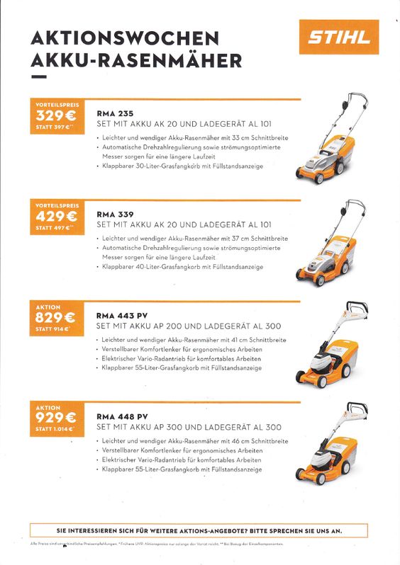 Stihl: Aktionswochen Benzin Rasenmäher